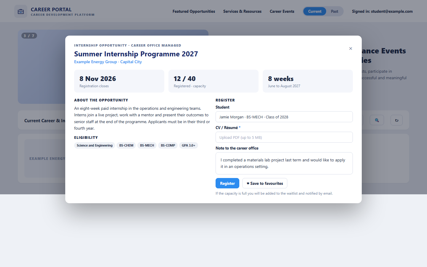 Opportunity Details & Registration